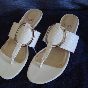 impo Sandals White with Silver Accent Size 5.5 NWT